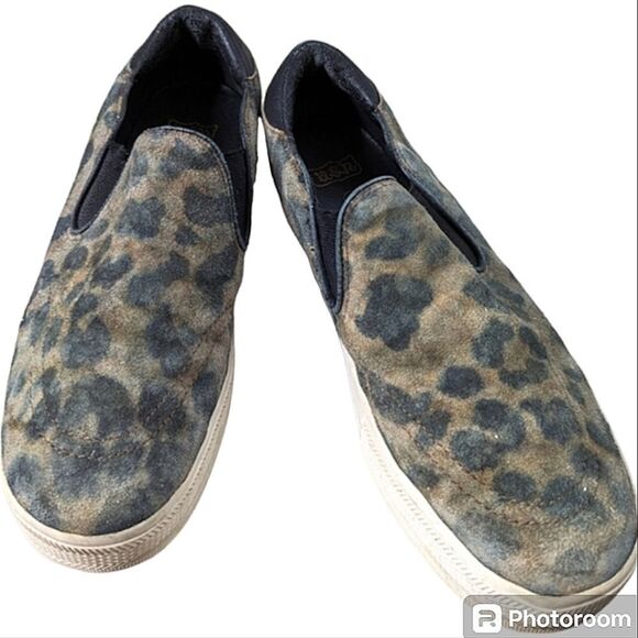 ASH Leather Suede Animal Print Platform Slip On Sneakers size 40 Unisex - Picture 6 of 15